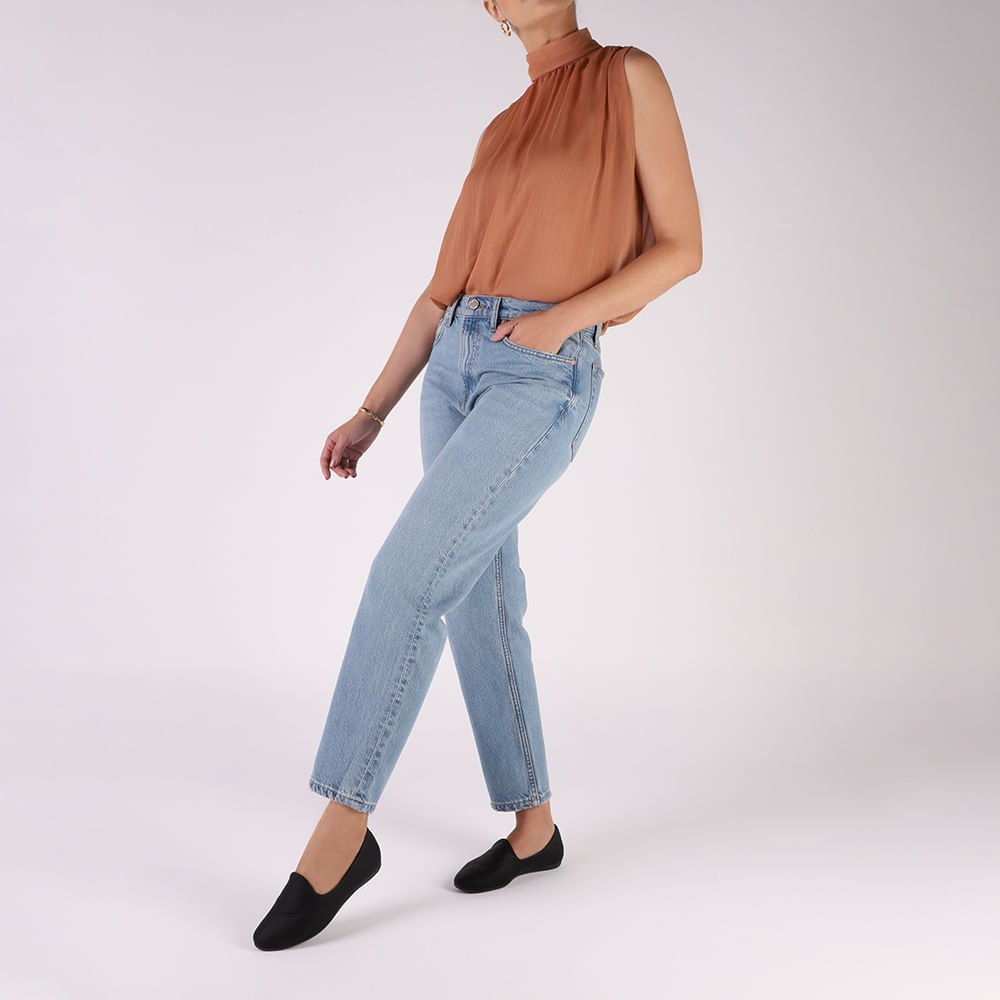 Sapatilha Preta Elastano Bico Redondo Preto 4