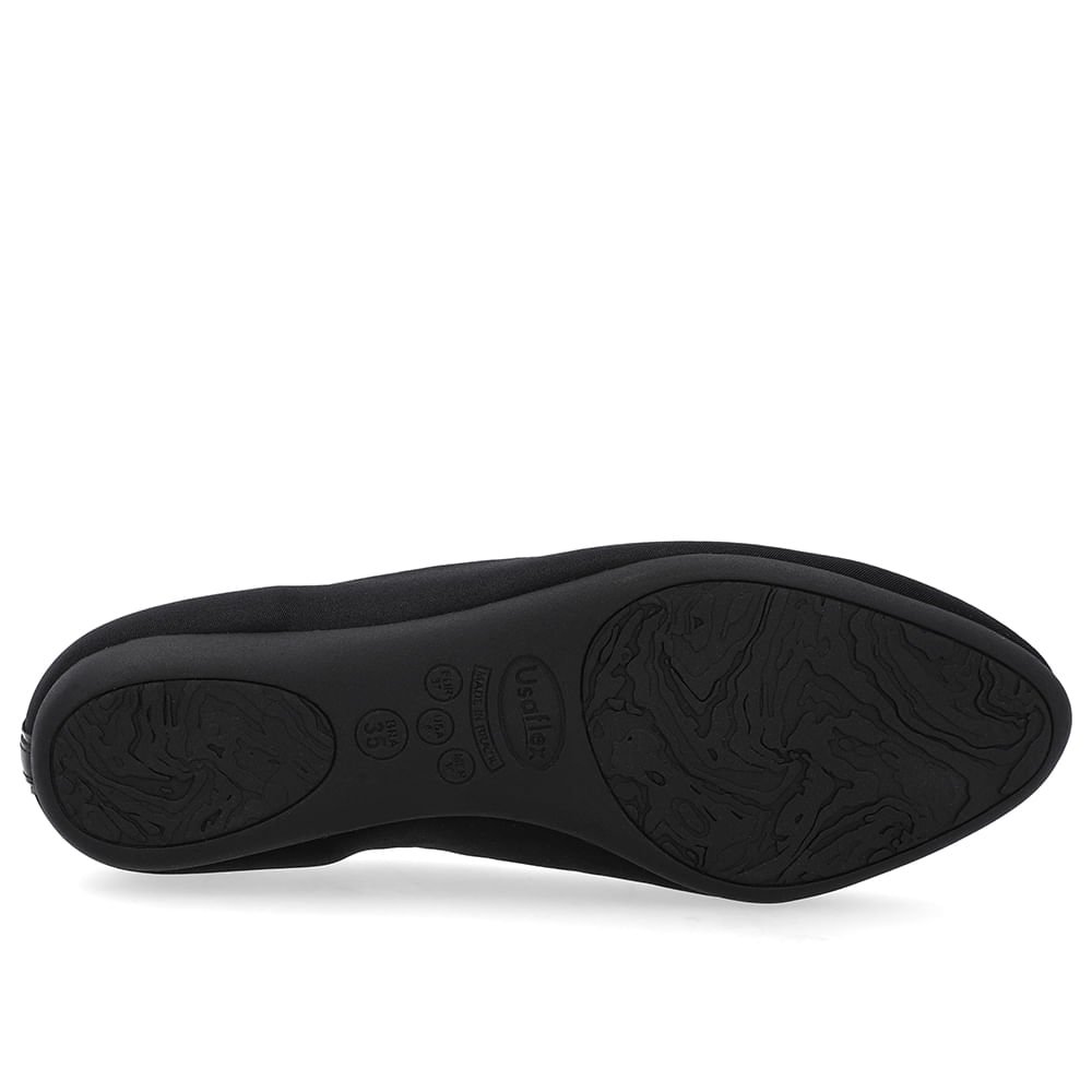 Sapatilha Preta Elastano Bico Redondo Preto 5