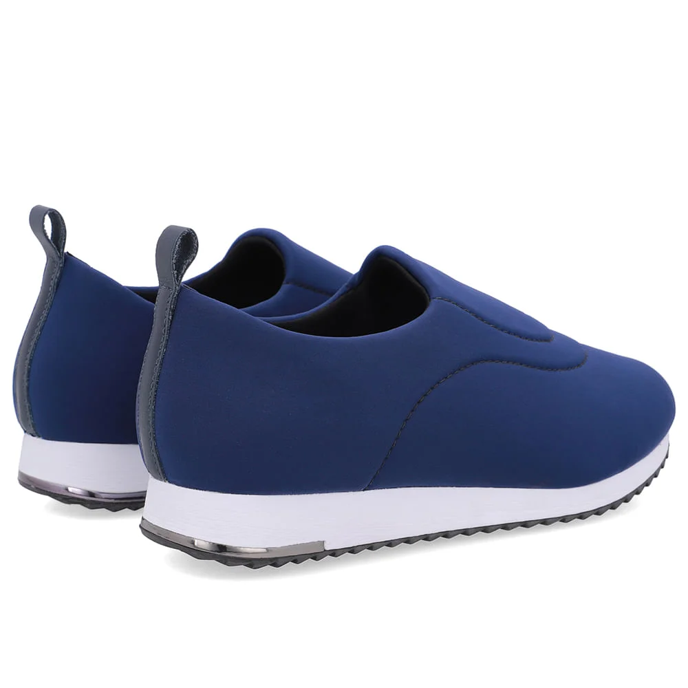Tênis Slip On Azul Elastano Costura Azul 3
