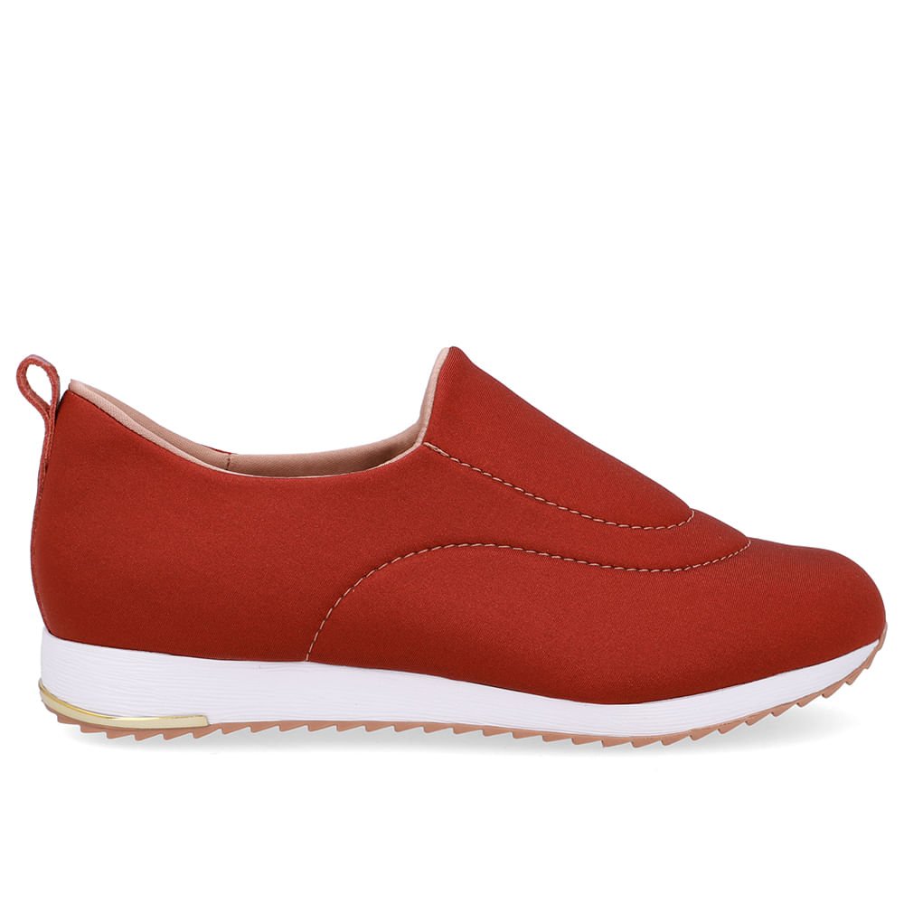 Tênis Slip On Marrom Telha Elastano Costura