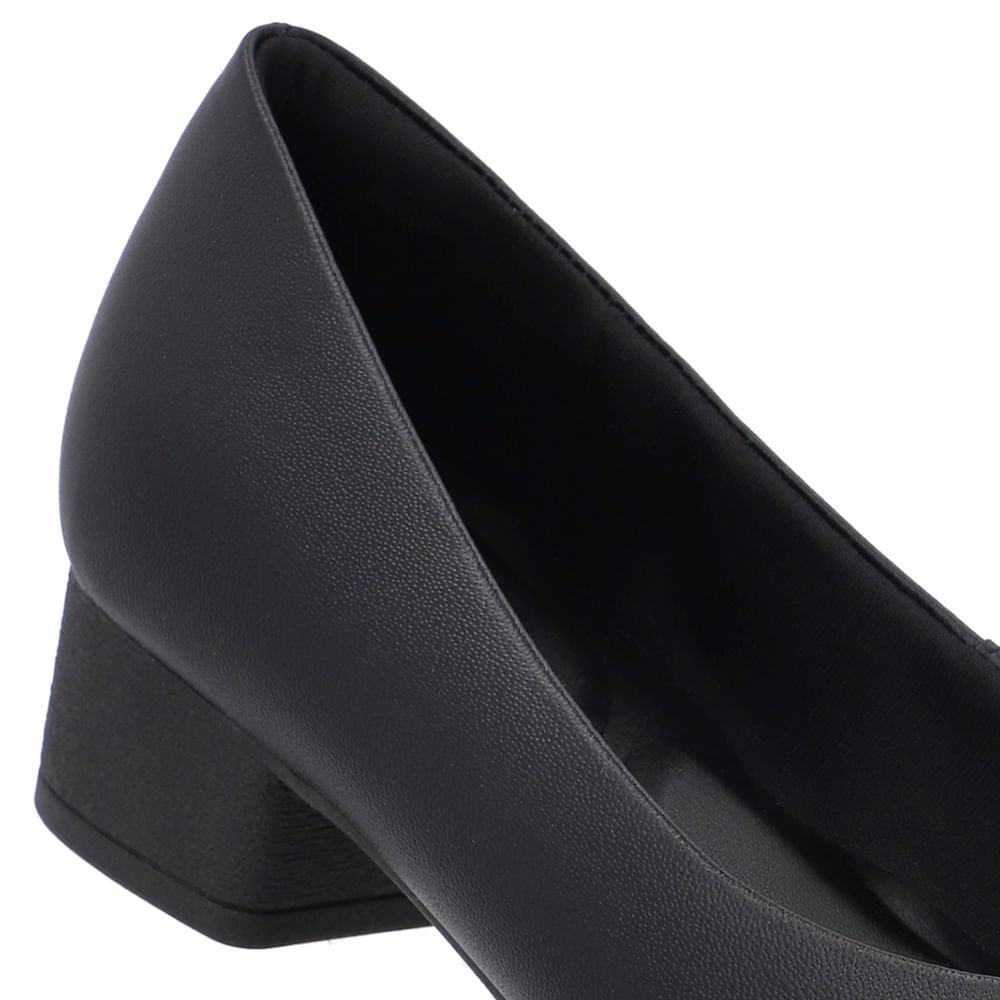Scarpin Couro Preto Básico Preto 4