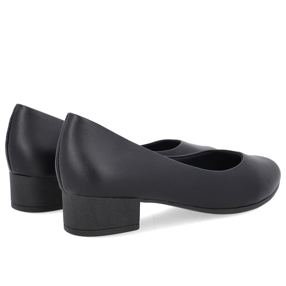 Scarpin Couro Preto Básico Preto 3
