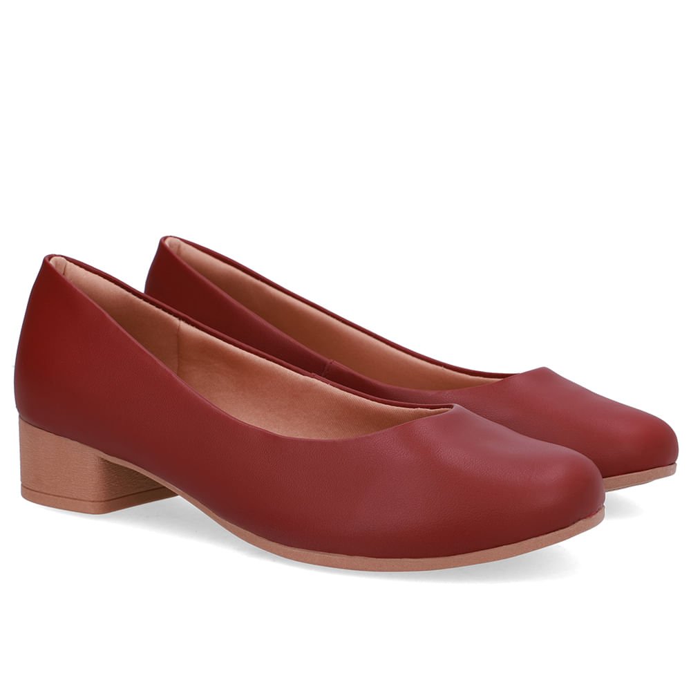 Scarpin Couro Vermelho Básico Vermelho 2