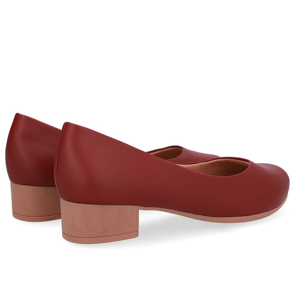 Scarpin Couro Vermelho Básico Vermelho 3