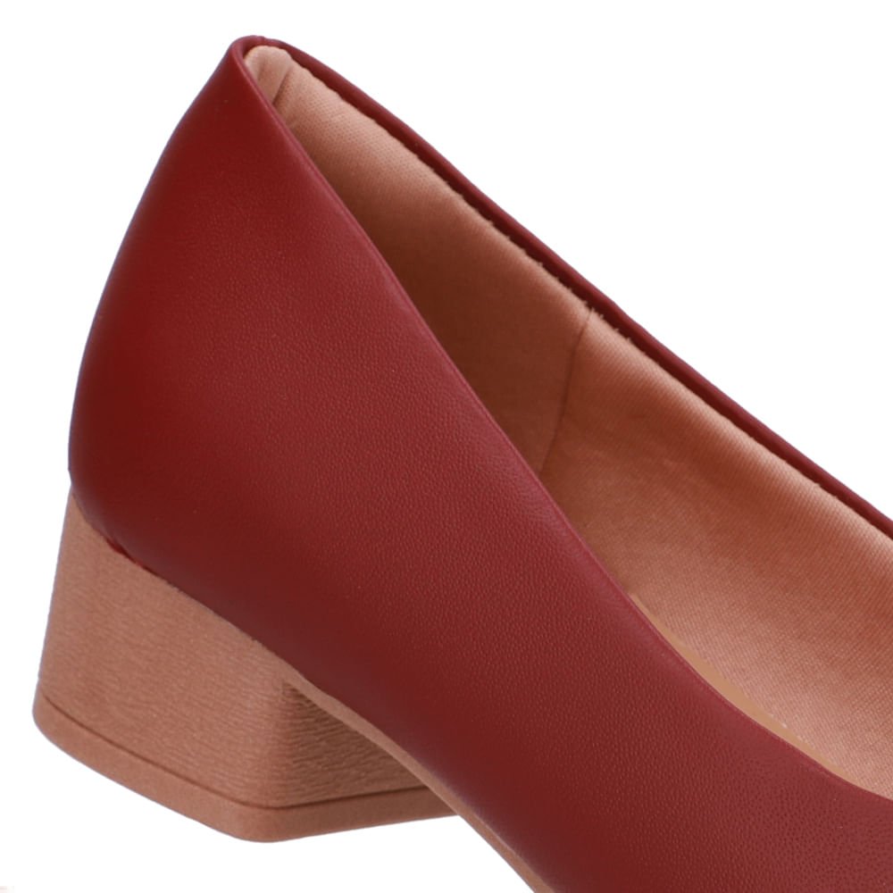 Scarpin Couro Vermelho Básico Vermelho 4