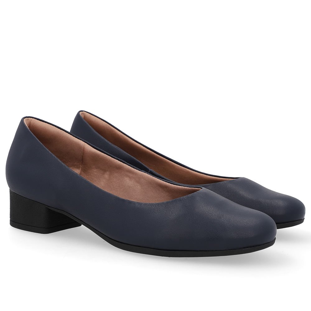 Scarpin Couro Azul Básico Azul 2
