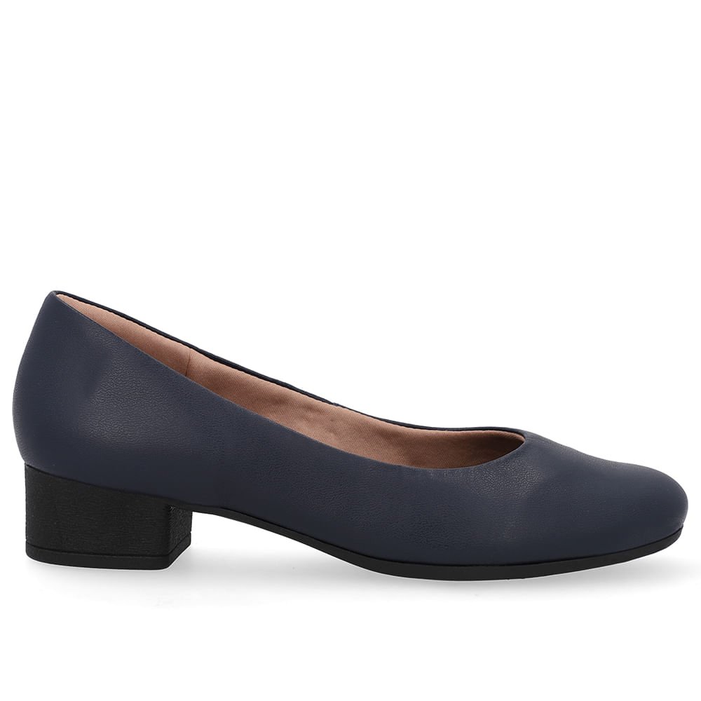 Scarpin Couro Azul Básico