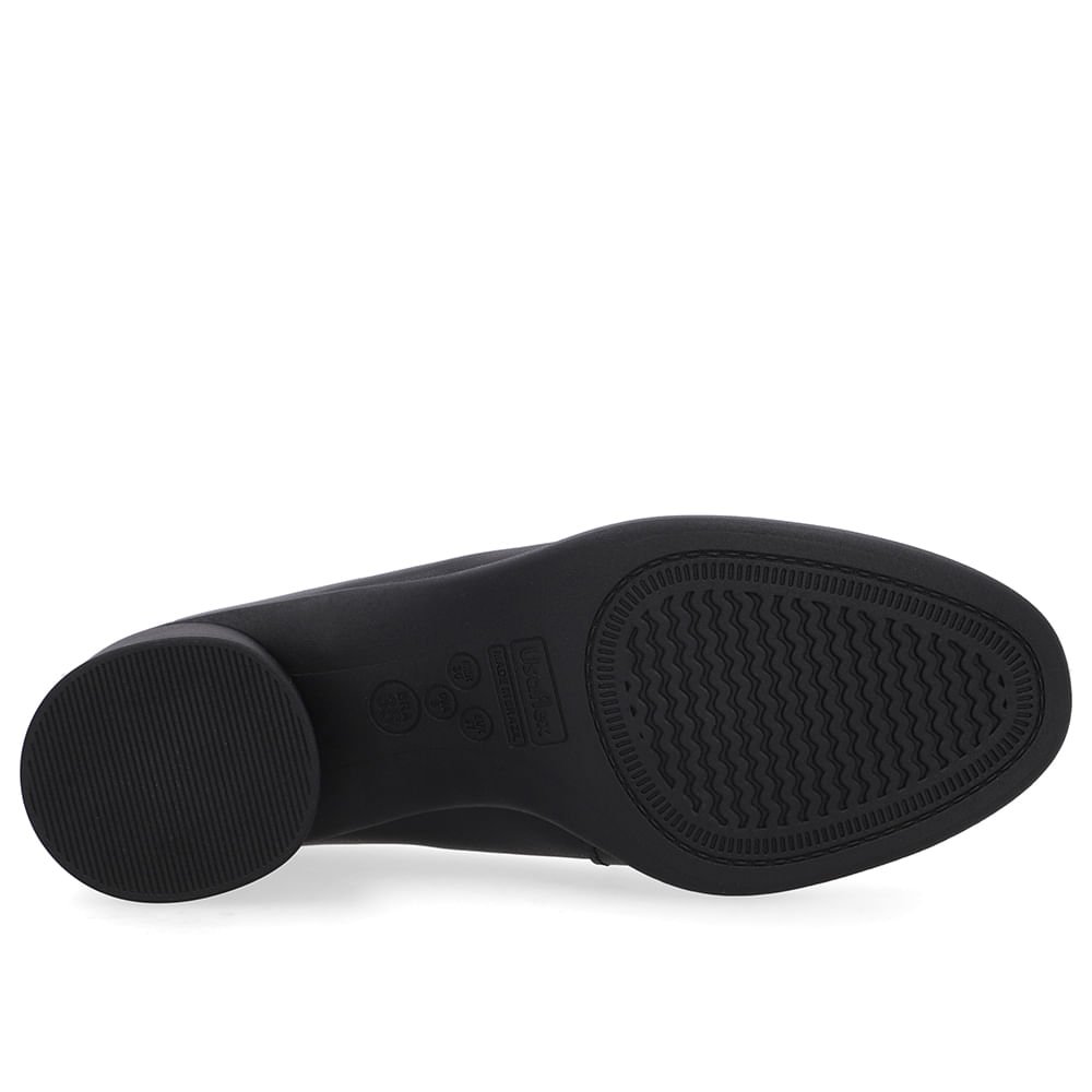 Scarpin Preto Couro Salto Bloco Preto 5