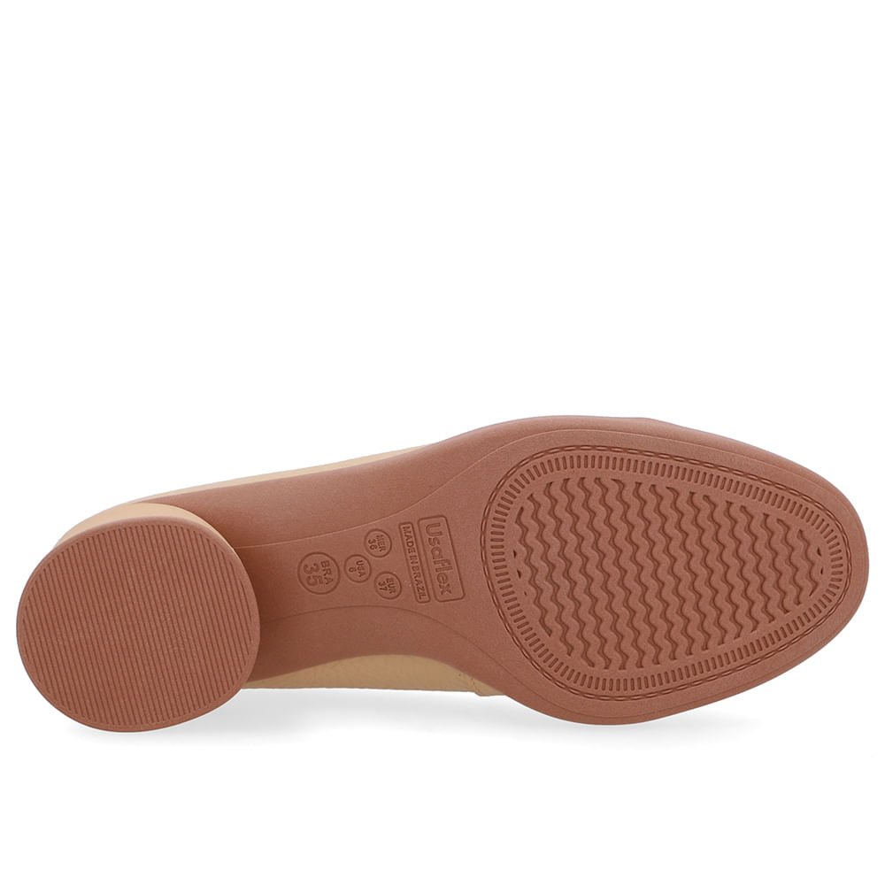 Scarpin Bege Creme Couro Enfeite Creme 5