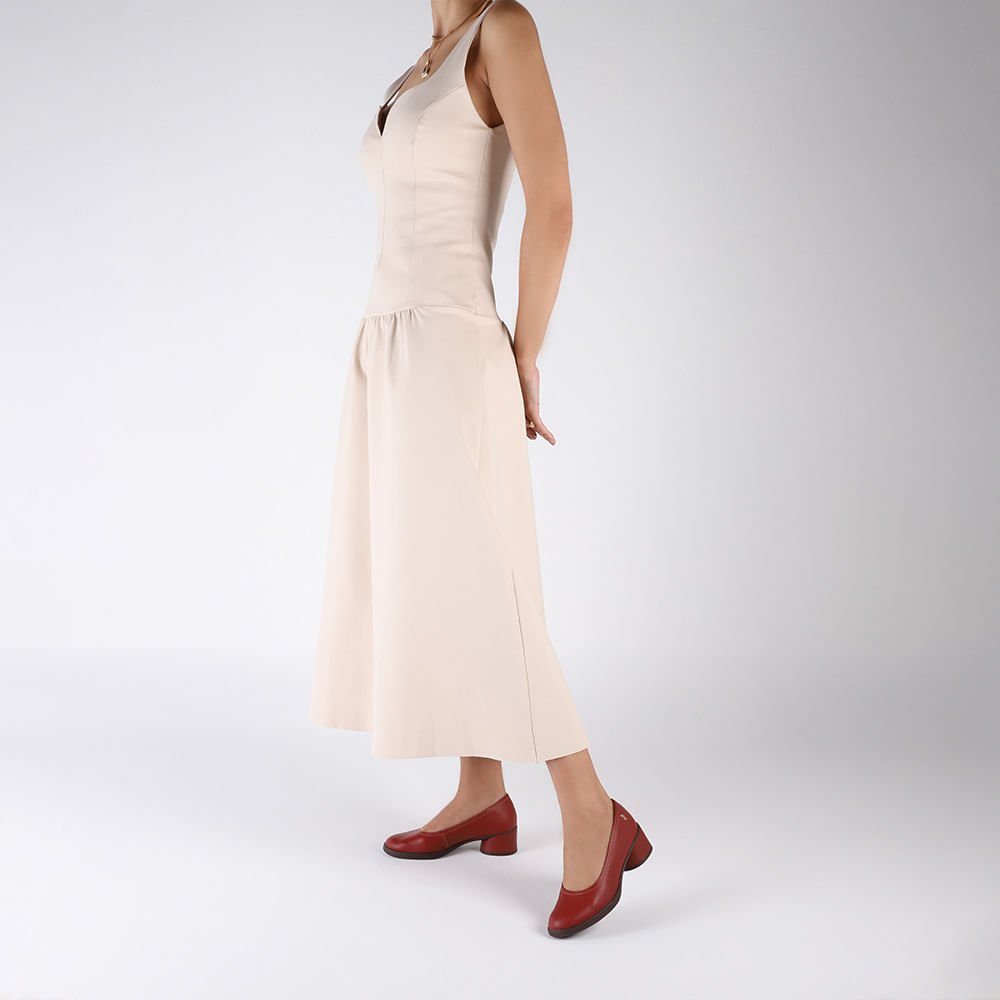 Scarpin Marrom Couro Salto Bloco Marrom 4