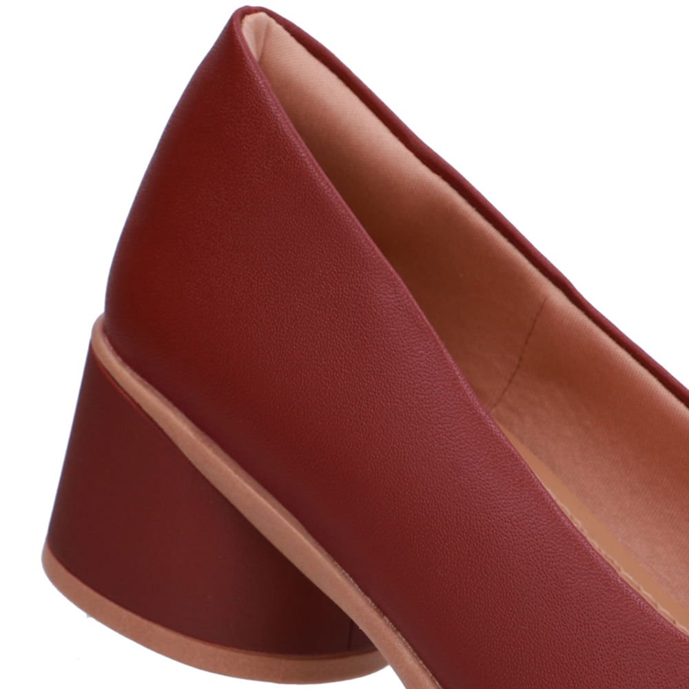 Scarpin Vermelho Couro Enfeite Vermelho 4