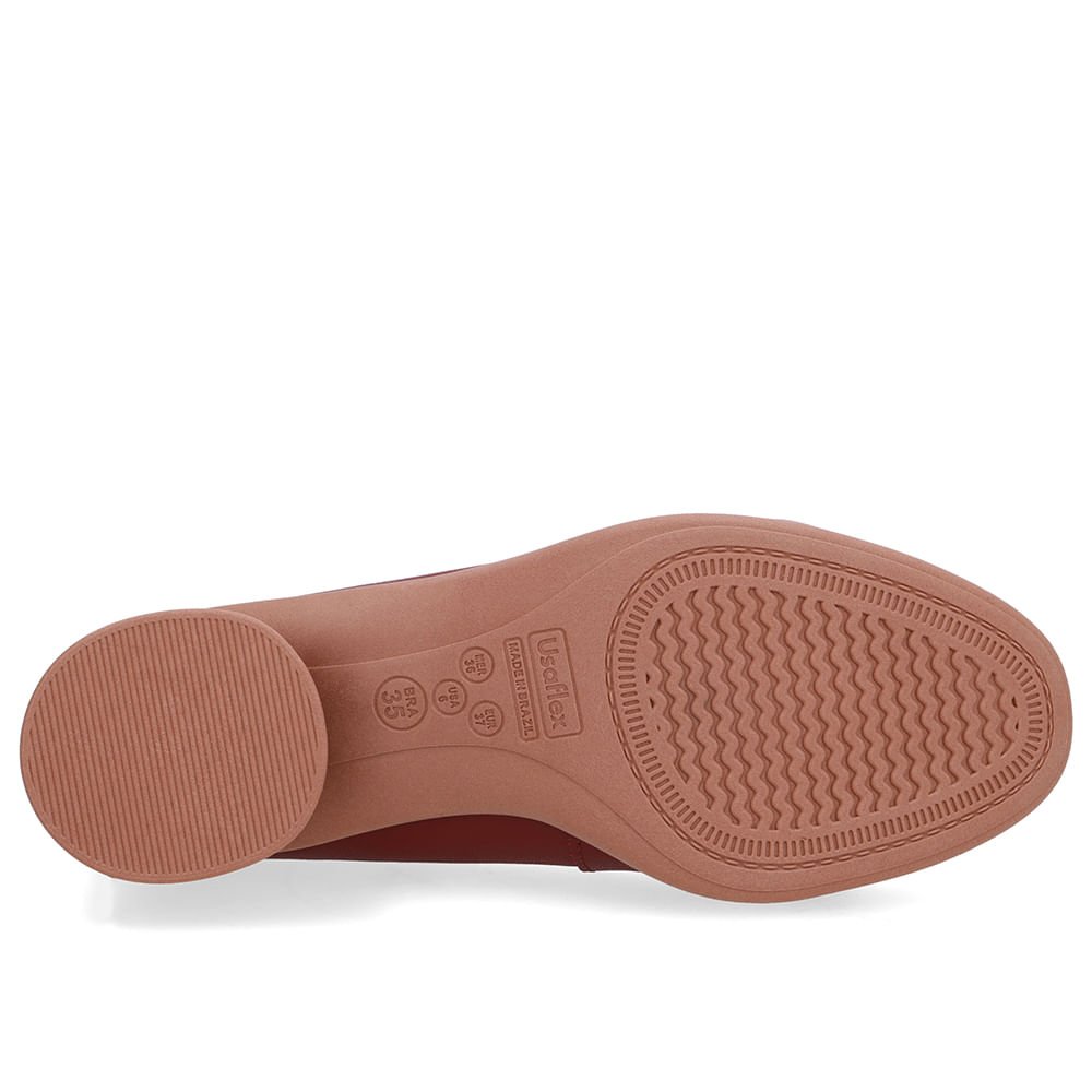 Scarpin Vermelho Couro Enfeite Vermelho 5