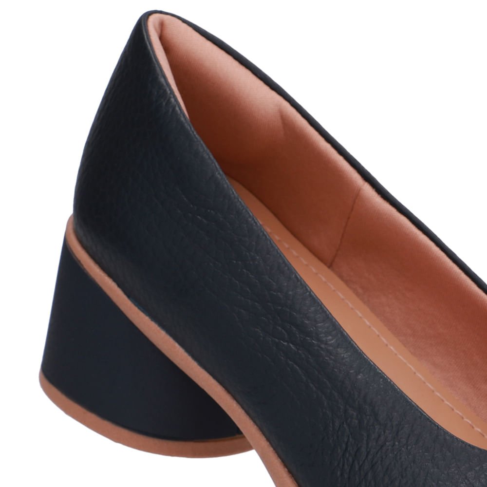 Scarpin Azul Couro Enfeite Azul 4