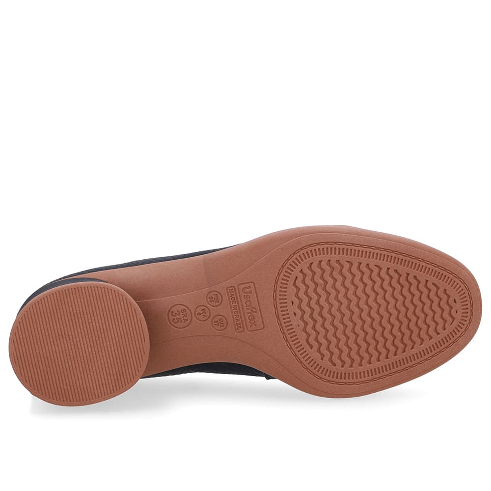 Scarpin Azul Couro Enfeite Azul 5