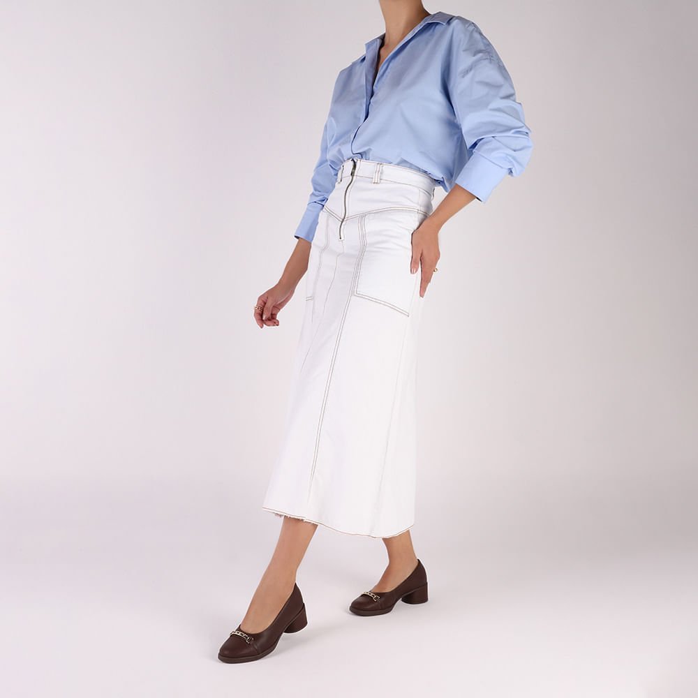 Scarpin Marrom Couro Enfeite Marrom 4