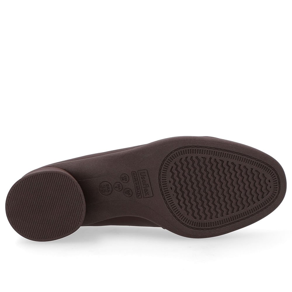 Scarpin Marrom Couro Enfeite Marrom 5