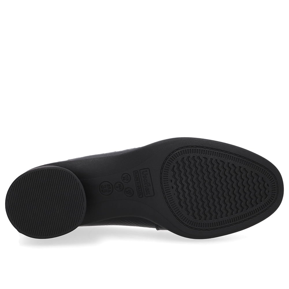 Loafer Liso Preto Verniz Salto Bloco Preto Verniz 5