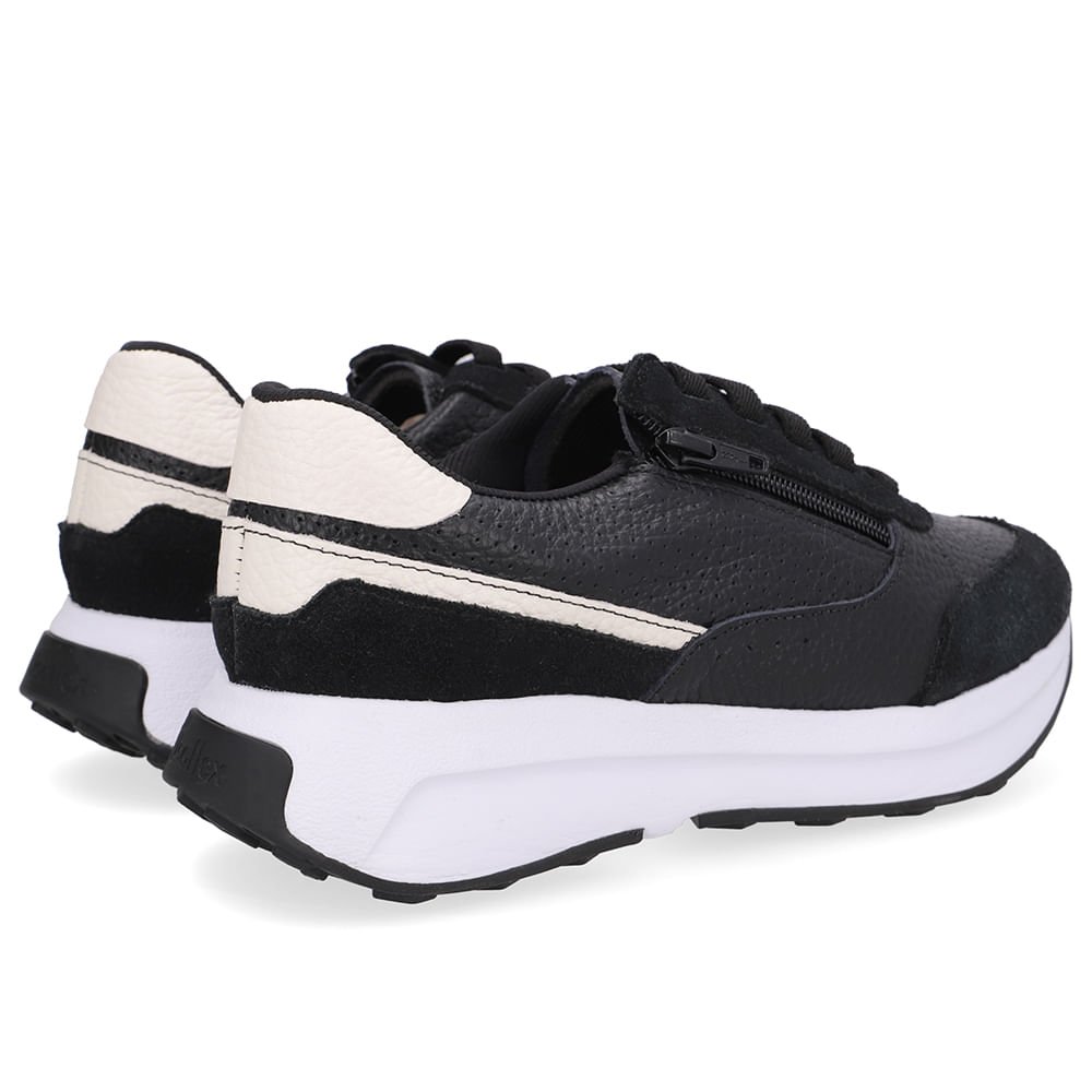 Tênis Couro Preto Zíper Lateral Preto 3