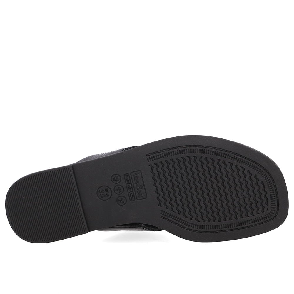 Rasteira Verniz Preta Detalhe Dourado Preto/Dourado 5