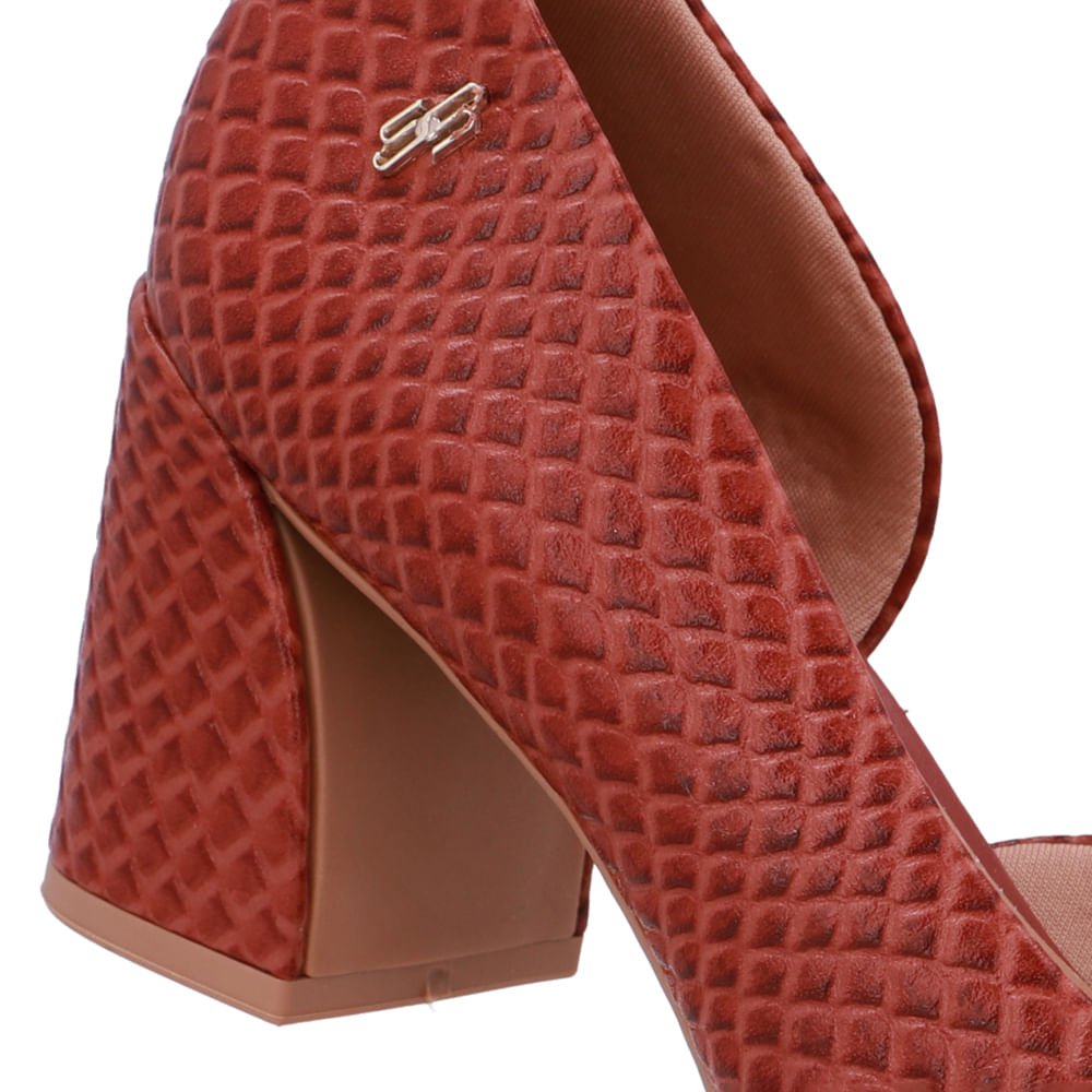 Scarpin Marrom Couro Recorte Lateral Marrom 4