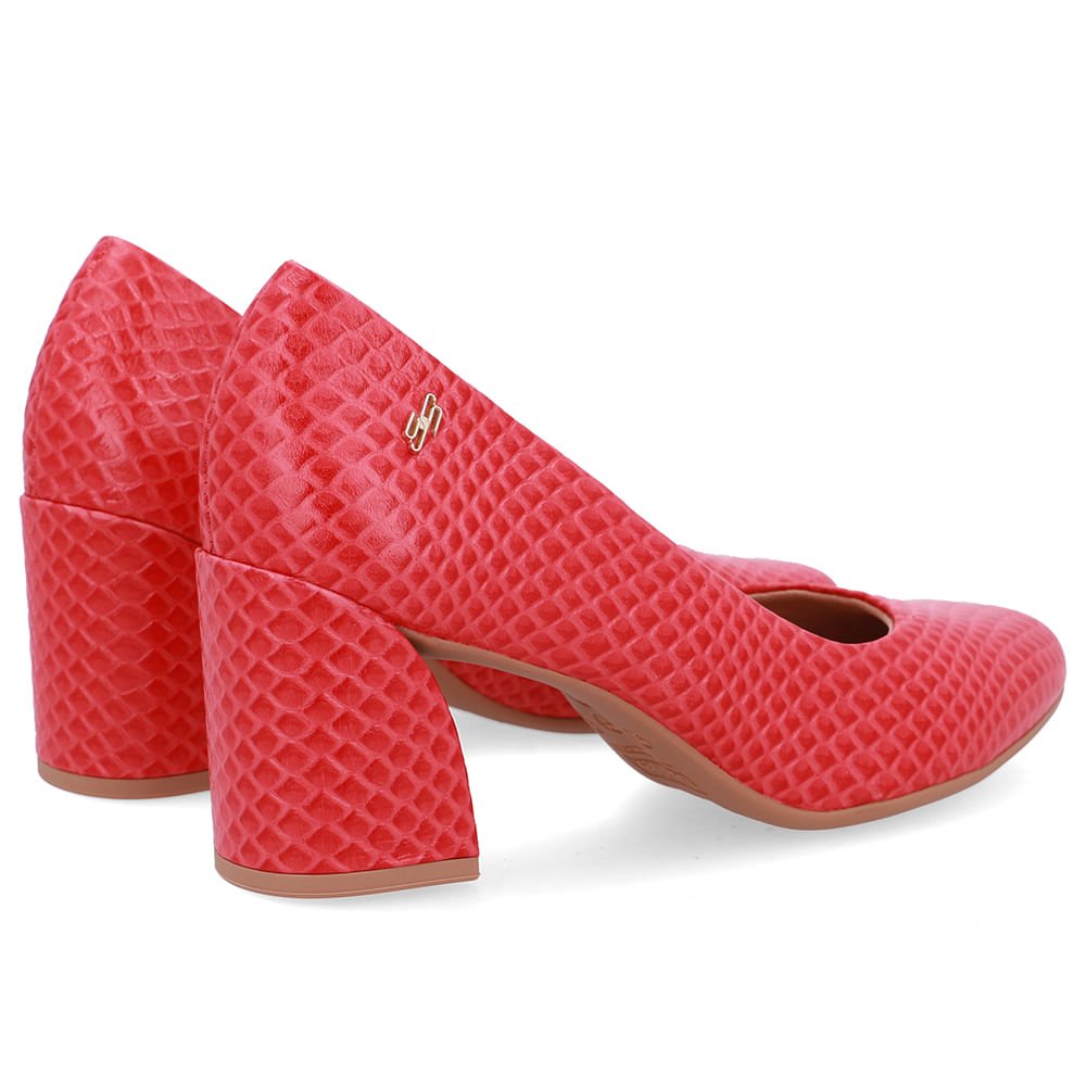 Scarpin Vermelho Couro Recorte Lateral Vermelho 3