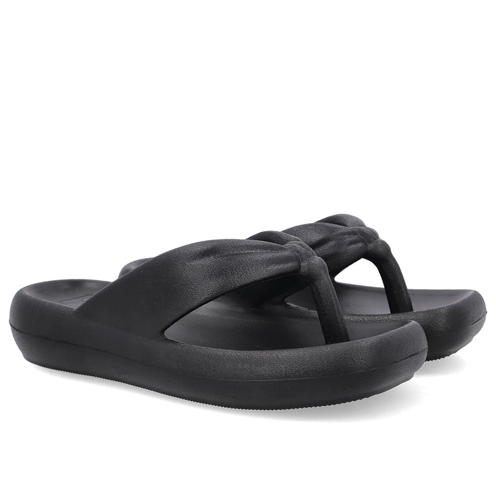 Chinelo Preto Poofy Bico Quadrado Eva Preto 2