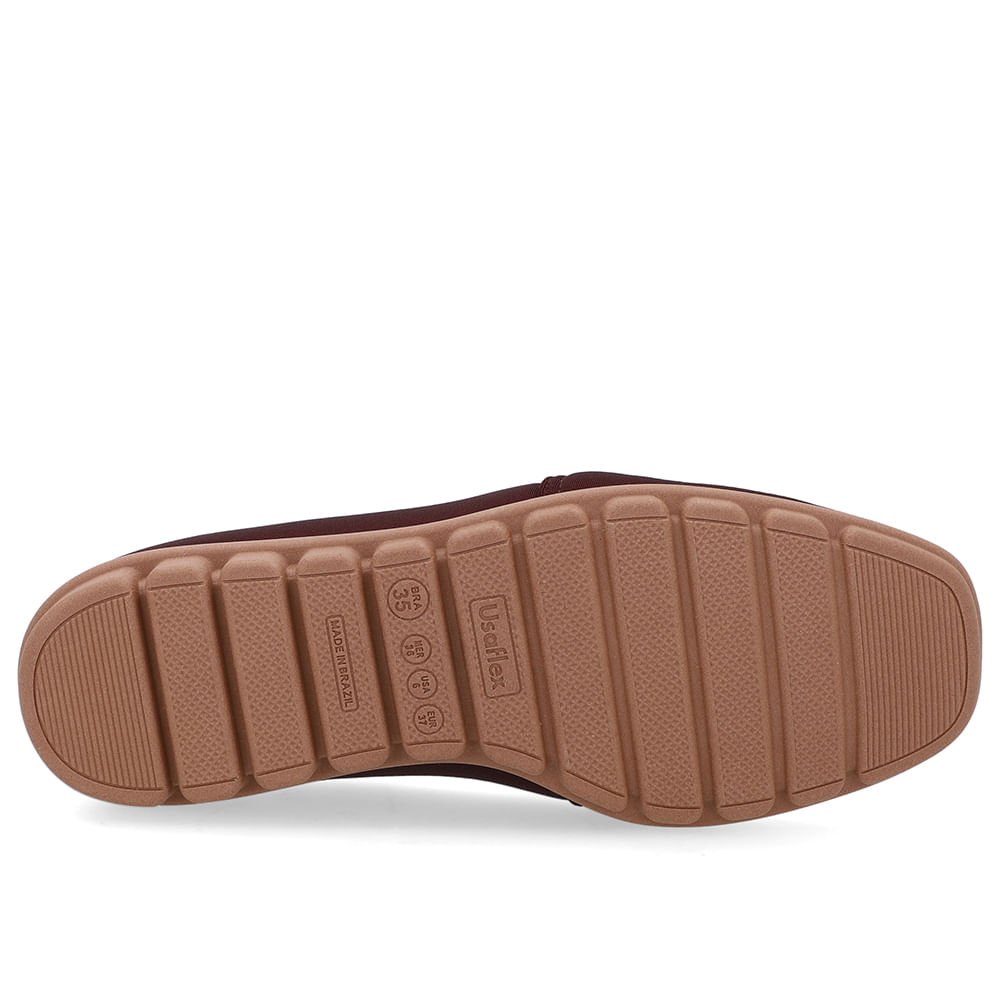 Loafer Vermelho Elastano Básico Vinho 5