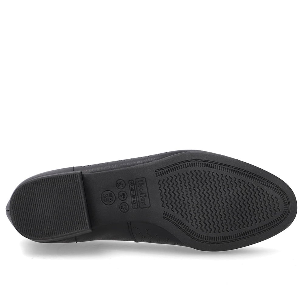 Scarpin Couro Laser Preto Salto Bloco Preto 5