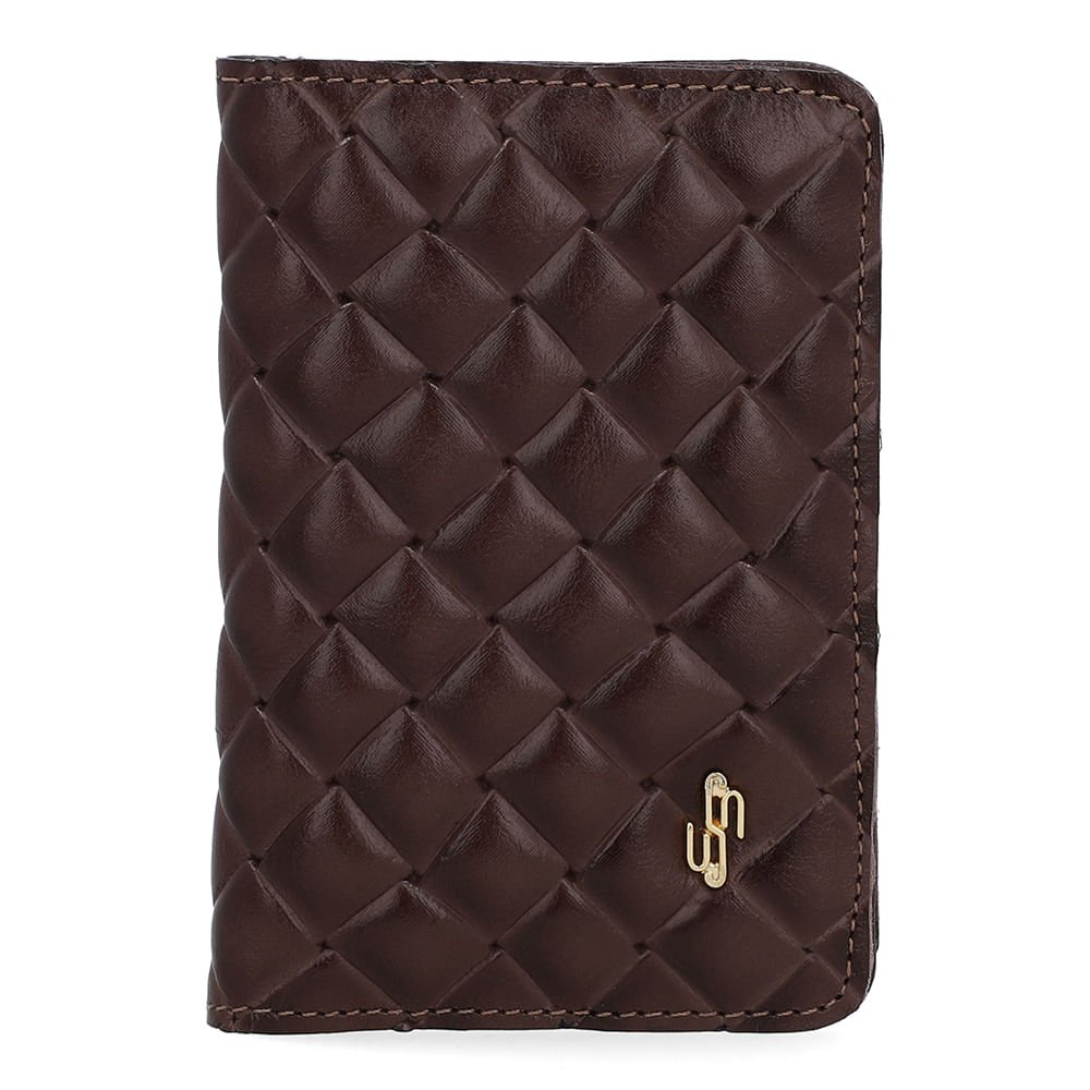 Carteira Couro Tramado Marrom