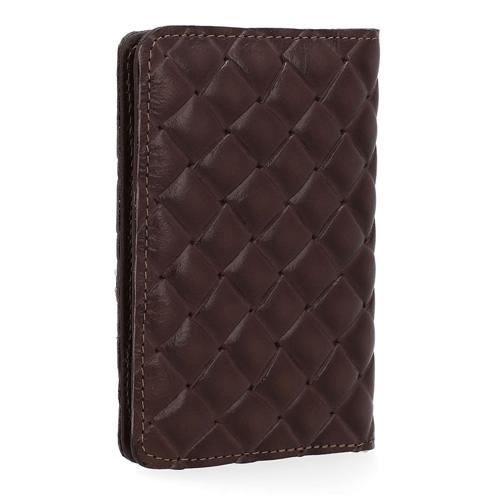 Carteira Couro Tramado Marrom Marrom 2