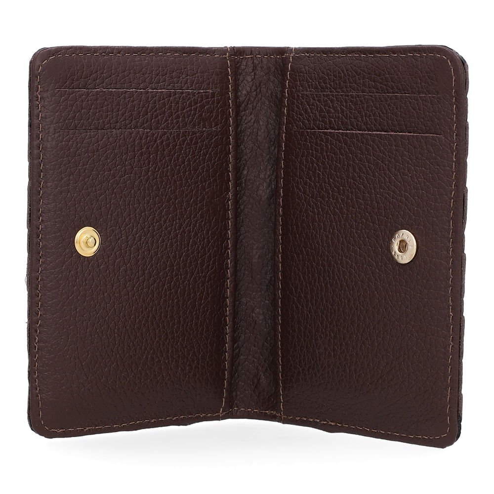 Carteira Couro Tramado Marrom Marrom 3
