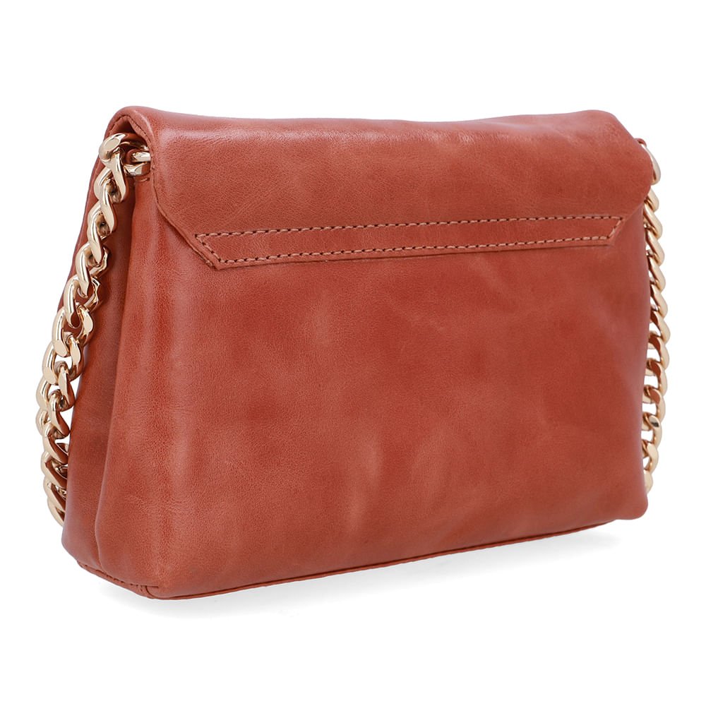 Bolsa Tiracolo Couro Marrom Tachas Marrom 2