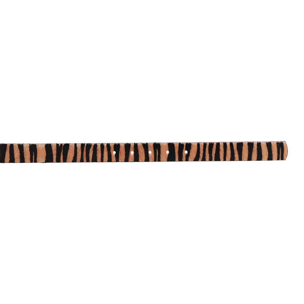 Cinto Couro Pêlo Tigre Marrom/Preto 3
