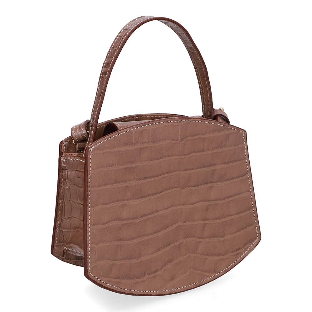 Bolsa Tote Couro Croco Marrom Fendi Casual Marrom 2