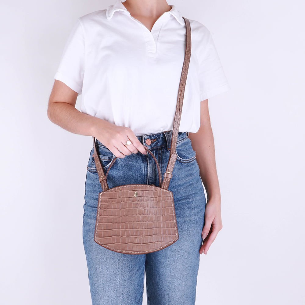 Bolsa Tote Couro Croco Marrom Fendi Casual Marrom 4