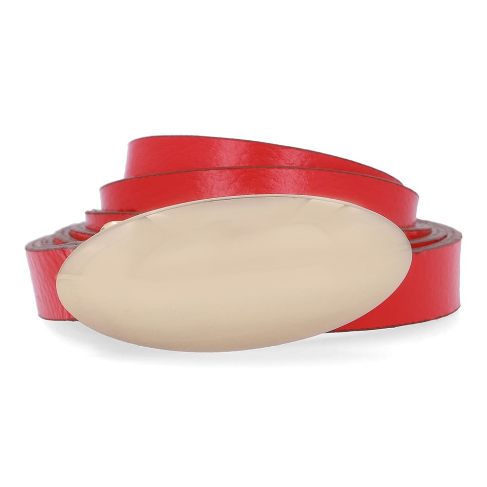 Cinto Couro Vermelho