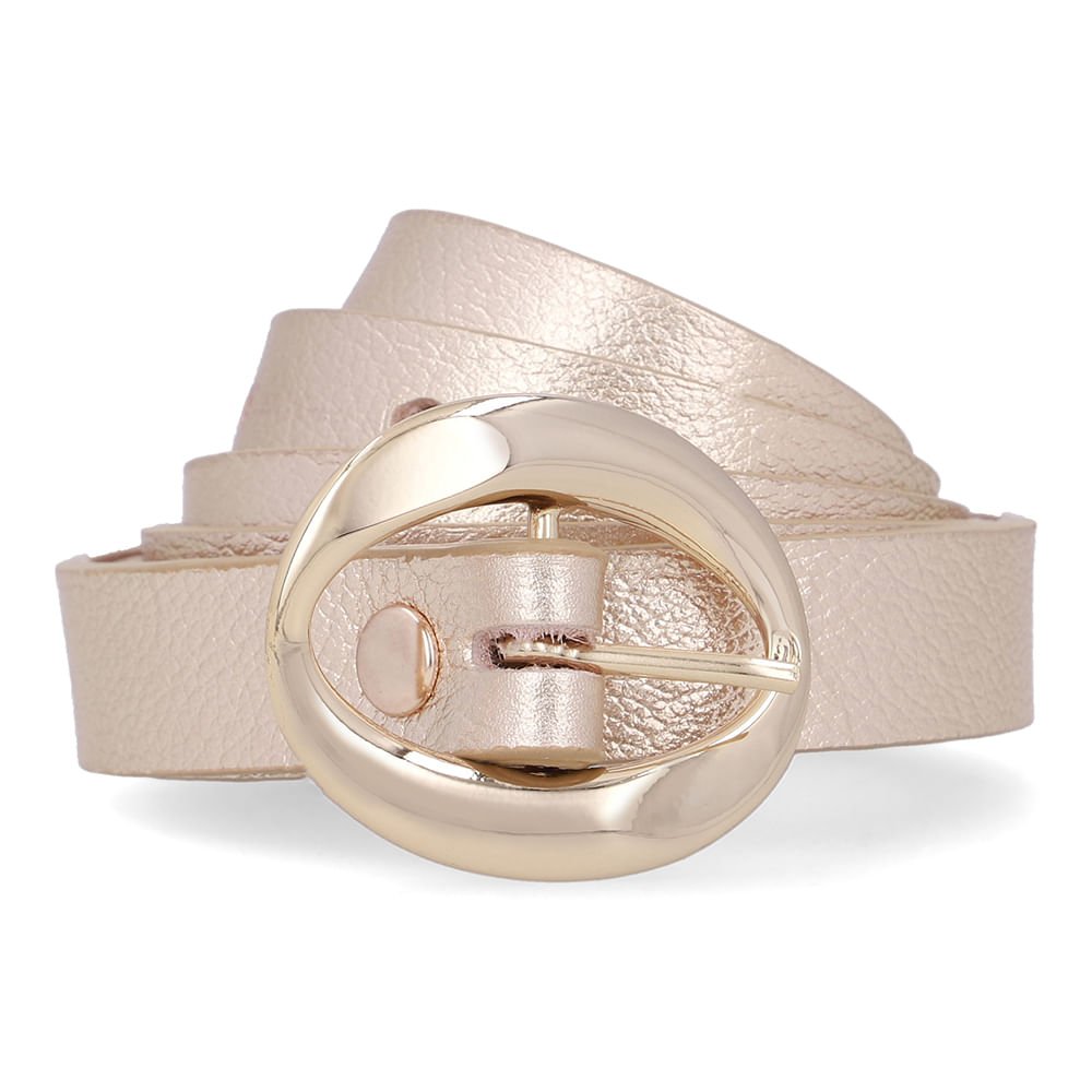 Cinto Couro Ouro Light Fivela