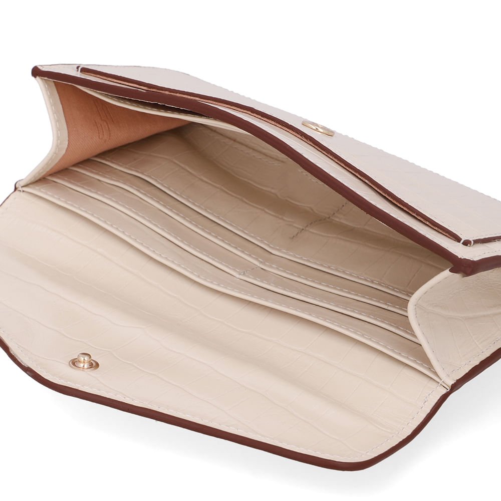 Carteira Couro Croco Branca Marfim Marfim 3