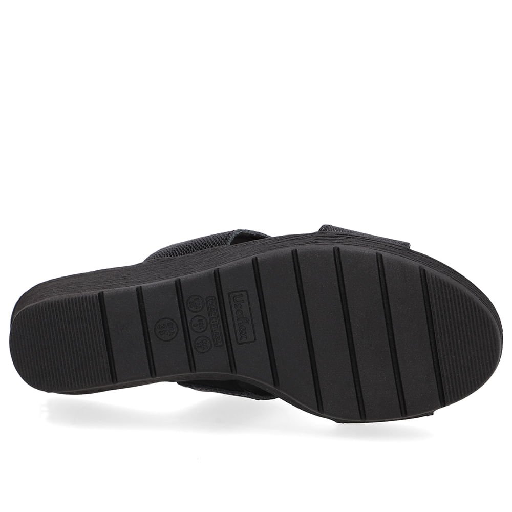 Tamanco Salto Anabela Couro Preto Preto 5