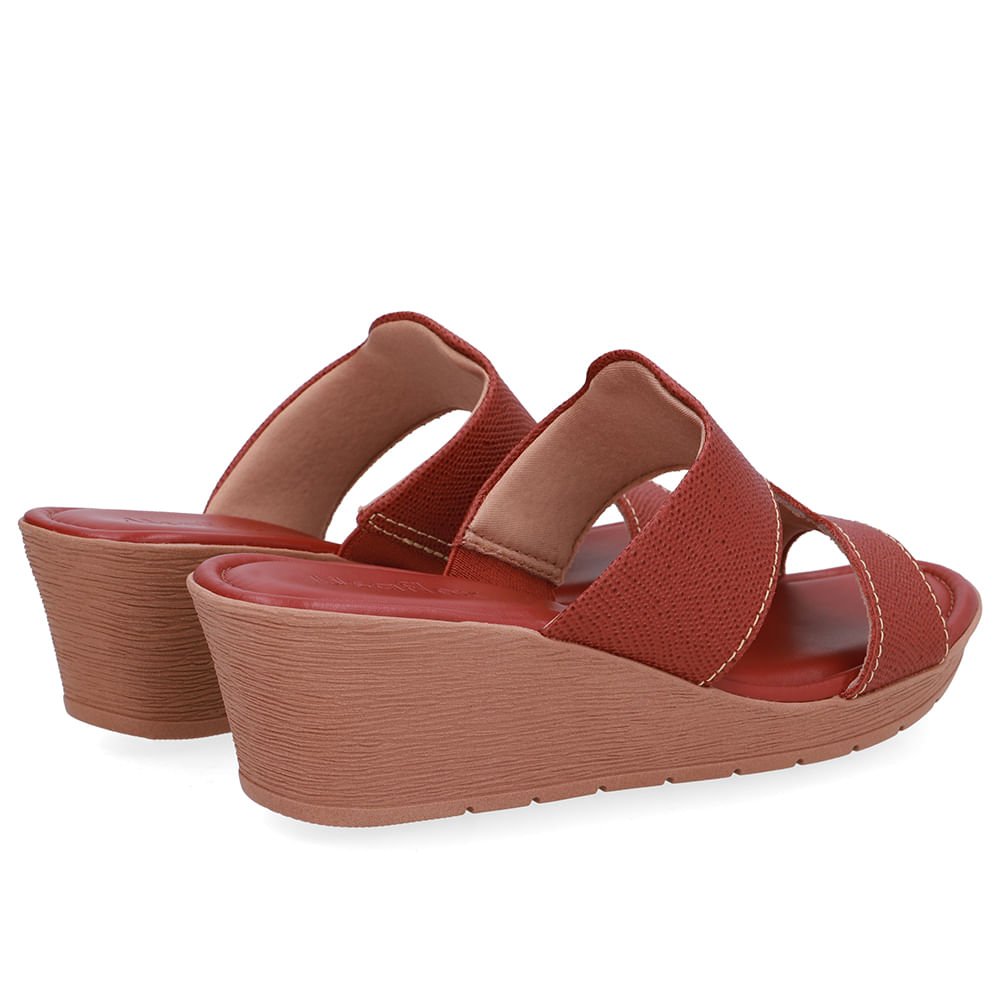 Tamanco Salto Anabela Couro Marrom Marrom 3