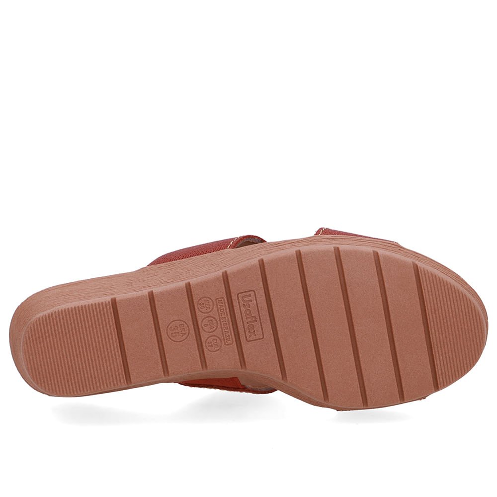 Tamanco Salto Anabela Couro Marrom Marrom 5