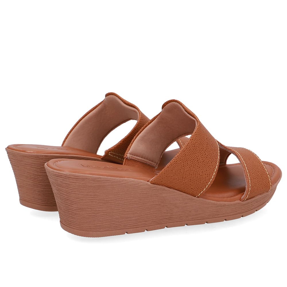 Tamanco Salto Anabela Couro Marrom Marrom 3