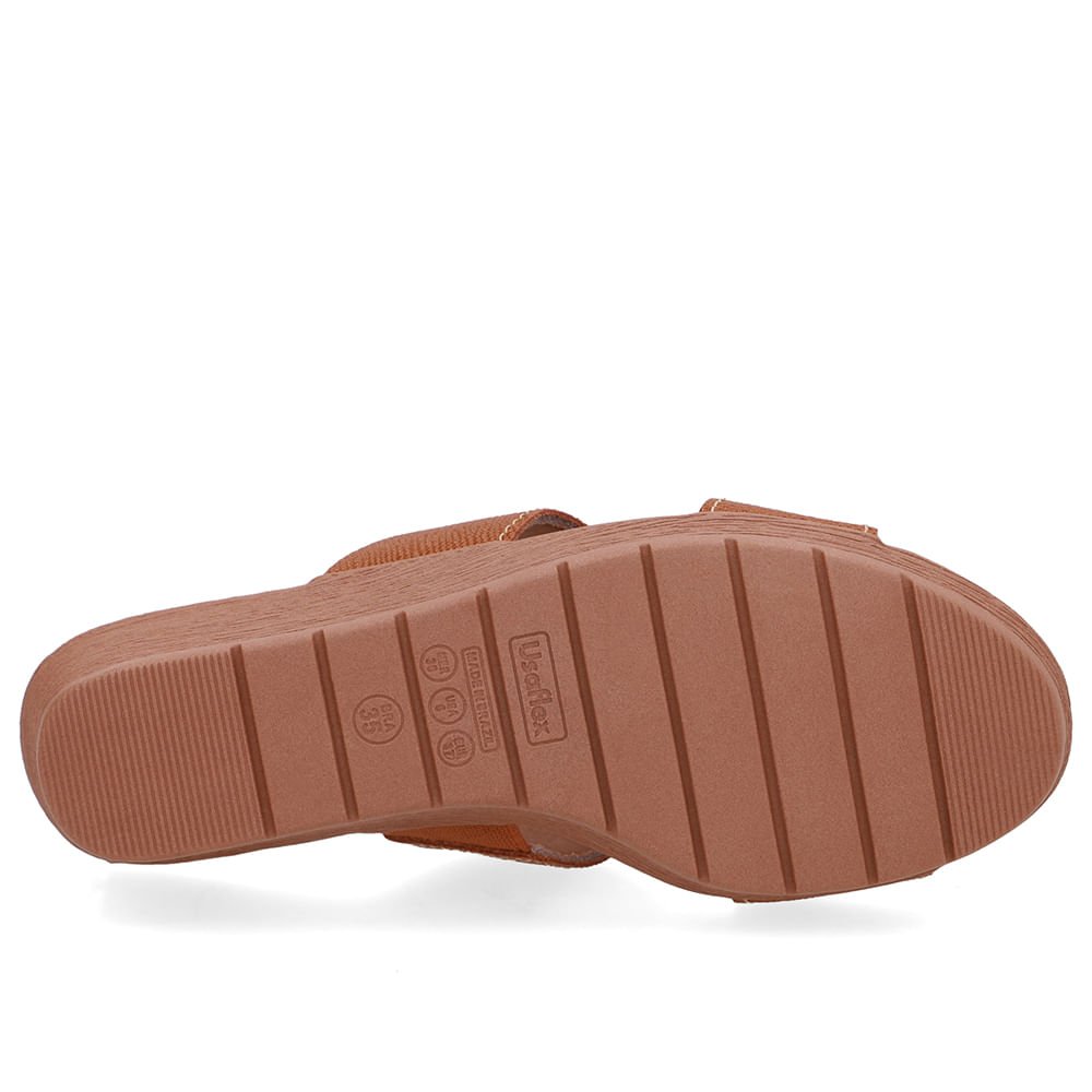 Tamanco Salto Anabela Couro Marrom Marrom 5