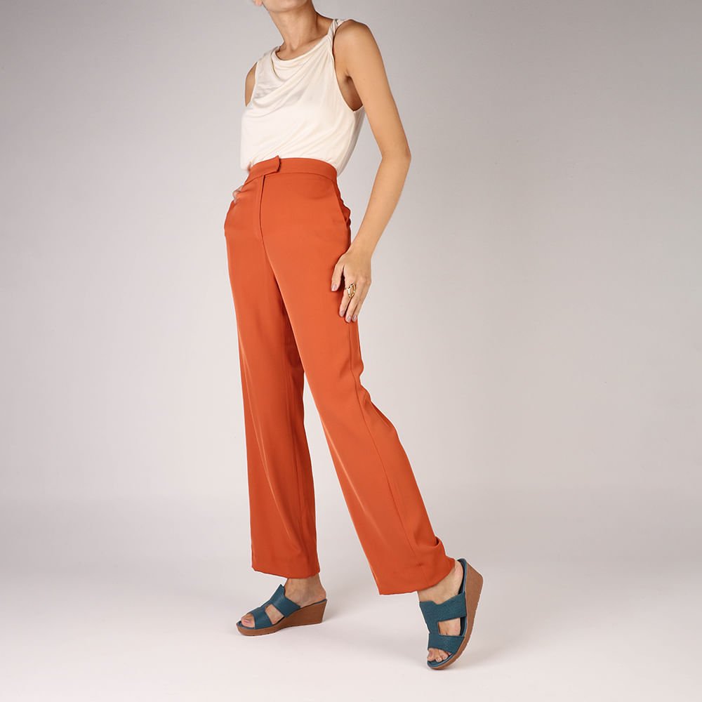 Tamanco Salto Anabela Couro Azul Azul 4