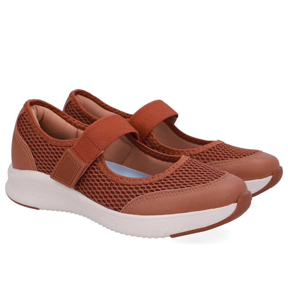 Tênis Marrom Tecido Tira Elástico Marrom 2