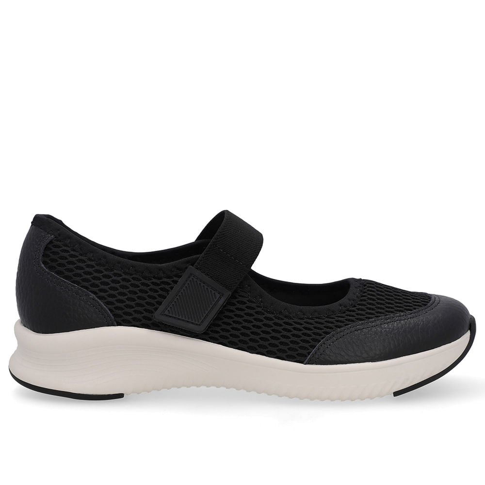 Tênis Preto Tecido Tira Elástico