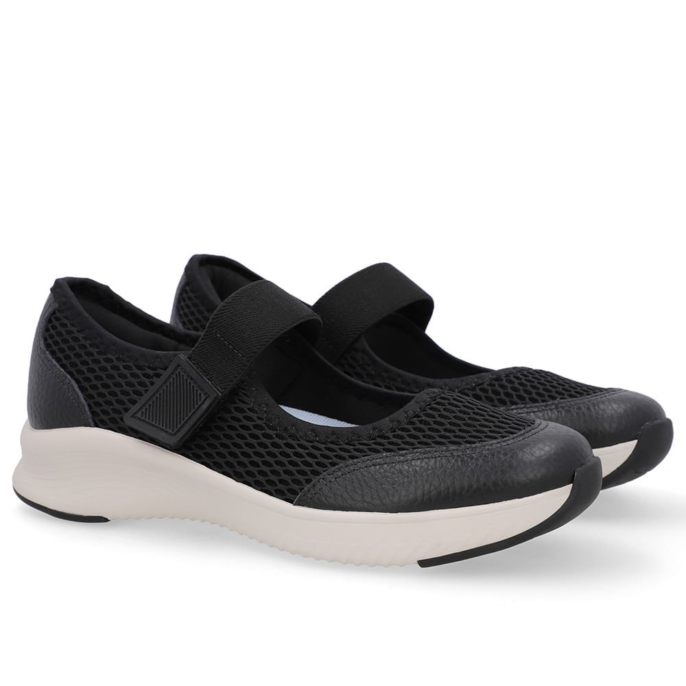 Tênis Preto Tecido Tira Elástico Preto 2