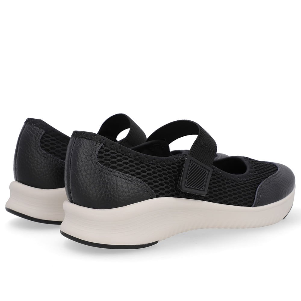 Tênis Preto Tecido Tira Elástico Preto 3