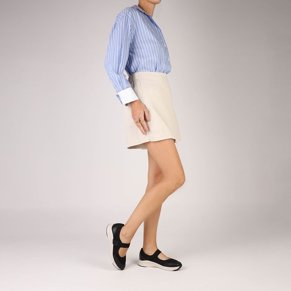 Tênis Preto Tecido Tira Elástico Preto 4