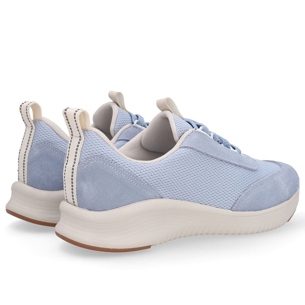 Tênis Azul Claro Tecido Cadarço Elástico Azul 3